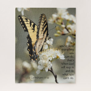 Puzzle Papillon sur les fleurs, Verse des écritures