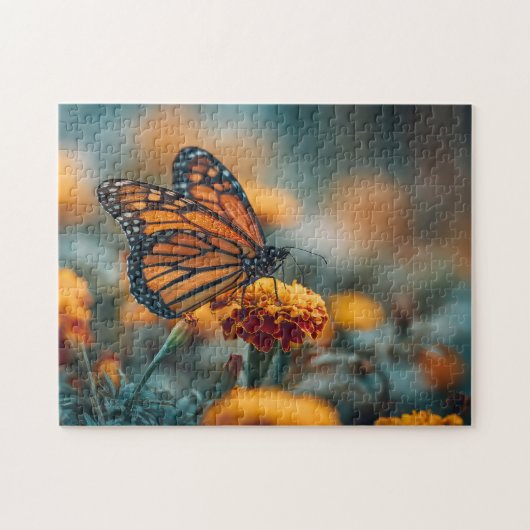 Puzzle Papillon sur un souci (Horizontal)