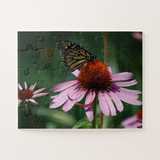 Puzzle Papillon sur une fleur de cône violet (Horizontal)