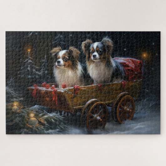 Puzzle Papillon Traîneau enneigé Décoration de Noël (Horizontal)
