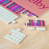 Puzzle Papillon turquoise avec nom (Côté)