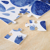 Puzzle Papillons Aquarelle Bleu (Côté)