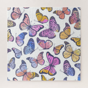Puzzle Papillons Aquarelle : Pastel Vintage Motif.
