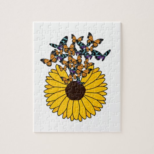 Puzzle Papillons au tournesol (Vertical)