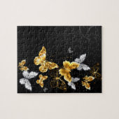 Puzzle Papillons blancs et dorés (Horizontal)