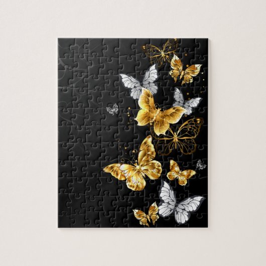 Puzzle Papillons blancs et dorés (Vertical)