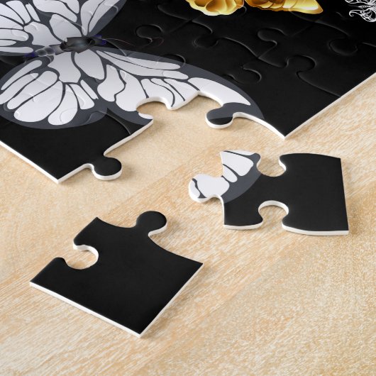 Puzzle Papillons blancs et dorés (Côté)