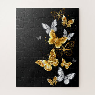Puzzle Papillons blancs et dorés