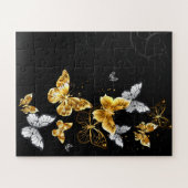Puzzle Papillons blancs et dorés (Horizontal)