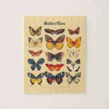 PUZZLE : Papillons botaniques vintage 