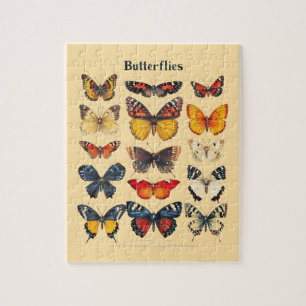 PUZZLE : Papillons botaniques vintage