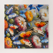 Puzzle Papillons colorés dans le jardin (Horizontal)