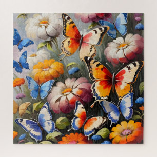 Puzzle Papillons colorés dans le jardin