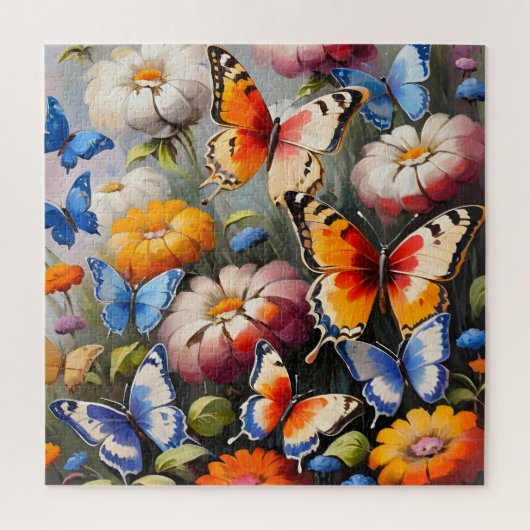 Puzzle Papillons colorés dans le jardin (Vertical)