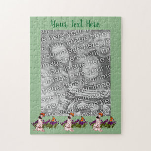 Puzzle Papillons de chiot dalmate Modèle de cadre photo