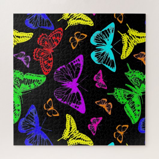 Puzzle Papillons de couleur arc-en-ciel volant (Horizontal)