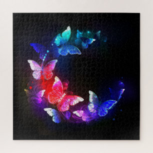 Puzzle Papillons de nuit Neon brillants sur arrière - pla