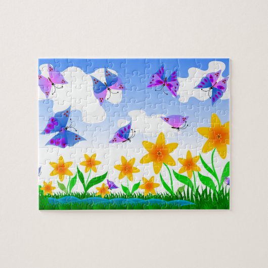 Puzzle Papillons et fleurs (Horizontal)
