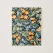 Puzzle Papillons Motif Bleu Vert Jaune (Vertical)