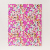 Puzzle Papillons, Pastels sur Fuchsia rose (Vertical)