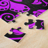 Puzzle Papillons, pourpre et noir de Yin Yang (Côté)