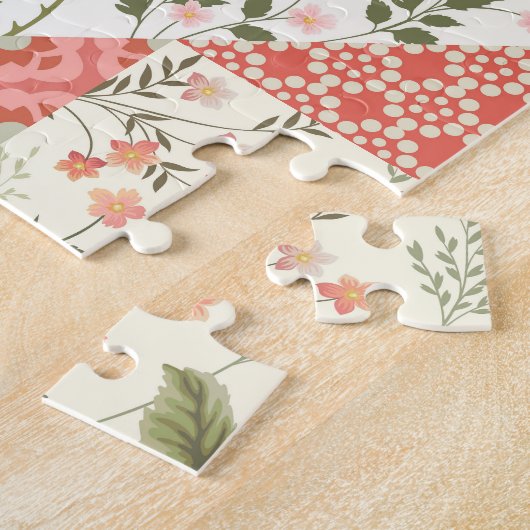 Puzzle Papillons rose Patchwork sans couture (Côté)