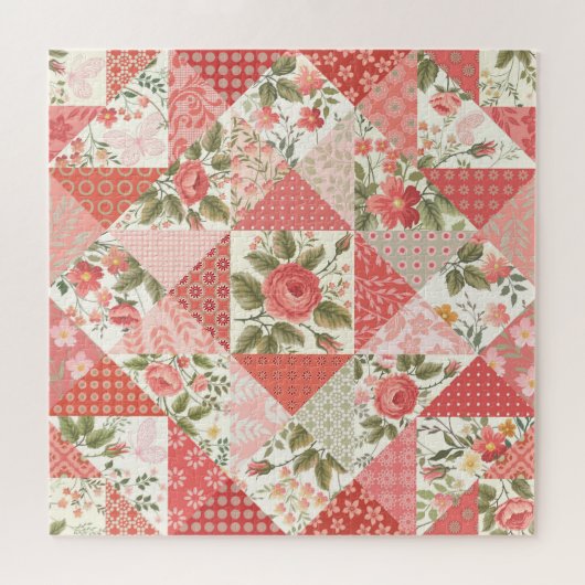 Puzzle Papillons rose Patchwork sans couture (Horizontal)
