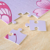 Puzzle Papillons roses et motif de fleurs (Côté)