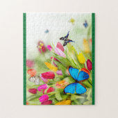Puzzle papillons & tulipes (Vertical)