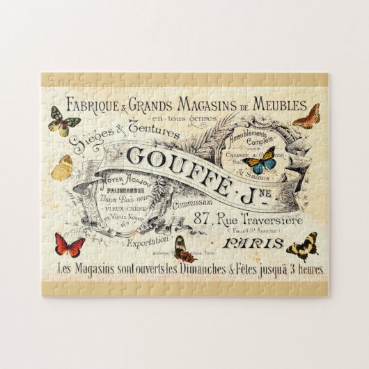 Puzzle Papillons vintages sur publicité française (Horizontal)
