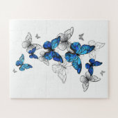 Puzzle Papillons volants bleus Morpho (Horizontal)