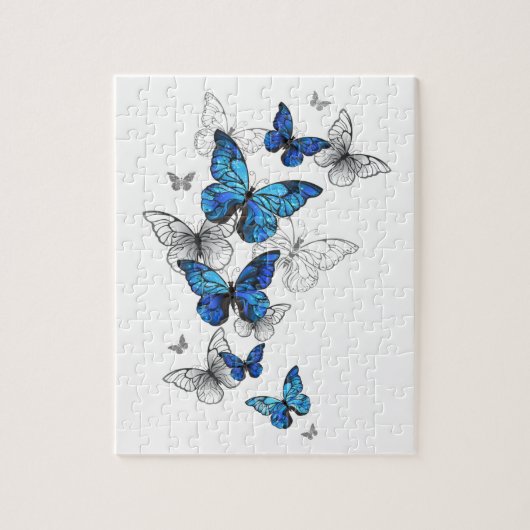 Puzzle Papillons volants bleus Morpho (Vertical)
