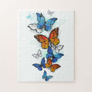 Puzzle Papillons volants Morpho et Monarch