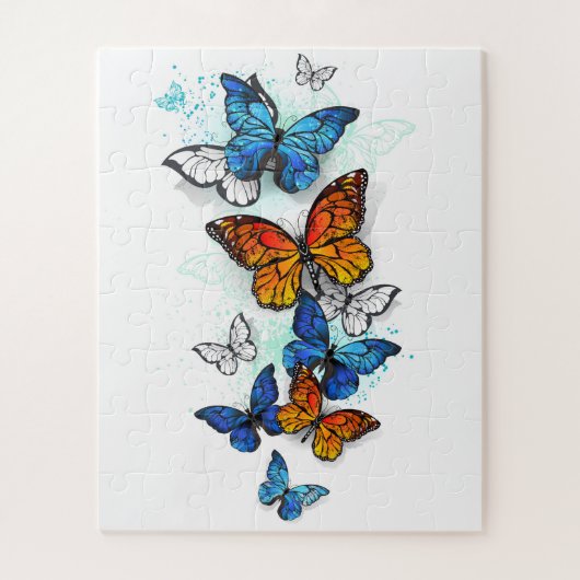 Puzzle Papillons volants Morpho et Monarch (Vertical)