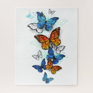 Puzzle Papillons volants Morpho et Monarch