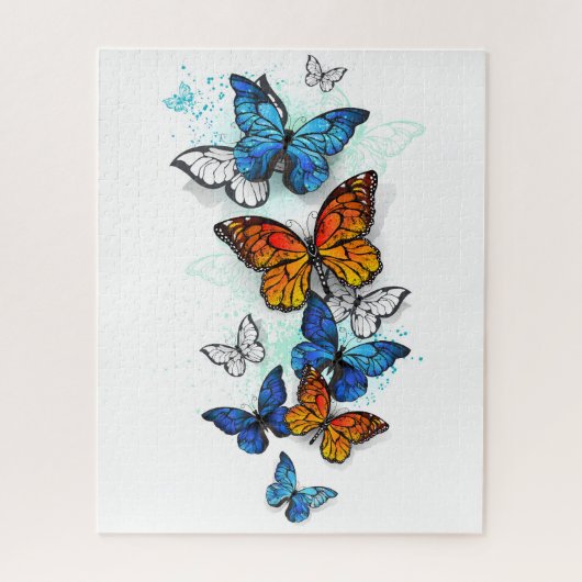 Puzzle Papillons volants Morpho et Monarch (Vertical)