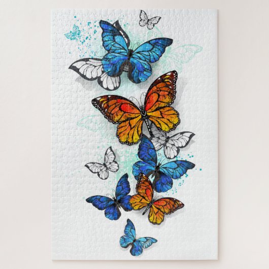 Puzzle Papillons volants Morpho et Monarch (Vertical)