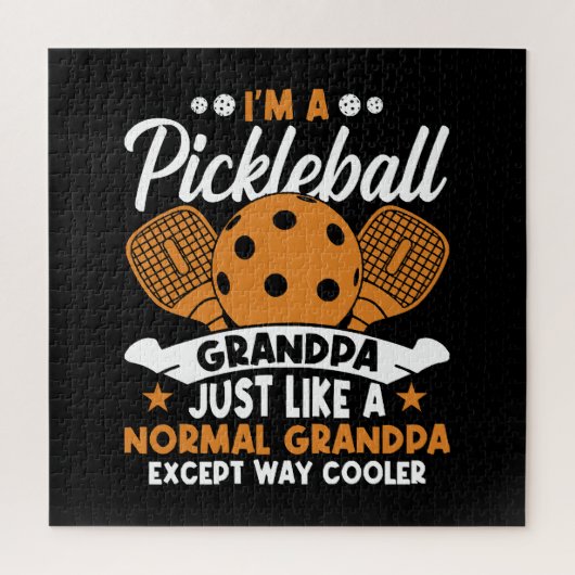 Puzzle Papy joueur de pickleball cool (Vertical)