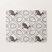 Puzzle Pâques carreaux marron (Horizontal)
