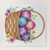 Puzzle Pâques panier fleuri (Horizontal)