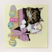 Puzzle Pâques Panier Tabby Kitten (Horizontal)