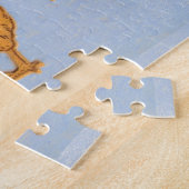 Puzzle Pâques Salutations poussins en Bleu (Côté)
