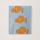 Puzzle Pâques Salutations poussins en Bleu (Vertical)