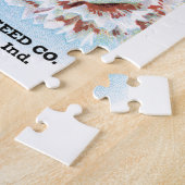 Puzzle Paquet de semences vintage, Fleurs d'oeillets rose (Côté)