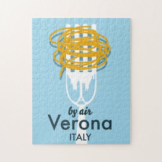 Puzzle Par Air Vérone Italie poster de voyage rétro. (Vertical)