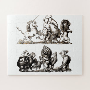 Puzzle Parade d'animaux de conte de fées vintage : Art mu