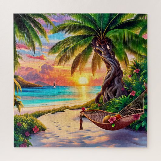 Puzzle Paradis du coucher de soleil tropical (Vertical)