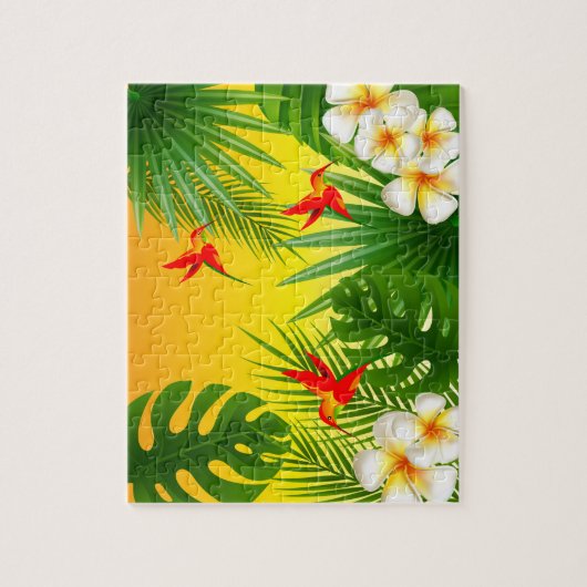 Puzzle Paradis tropical avec petits colibris (Vertical)