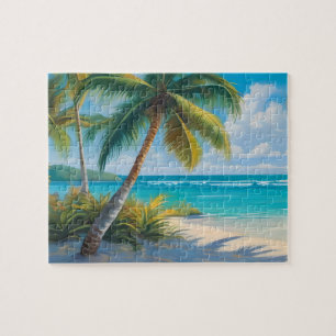 Puzzle Paradis tropical Coloré Mer & Palmiers