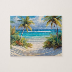 Puzzle Paradis Tropical Coloré Mer & Palmiers
